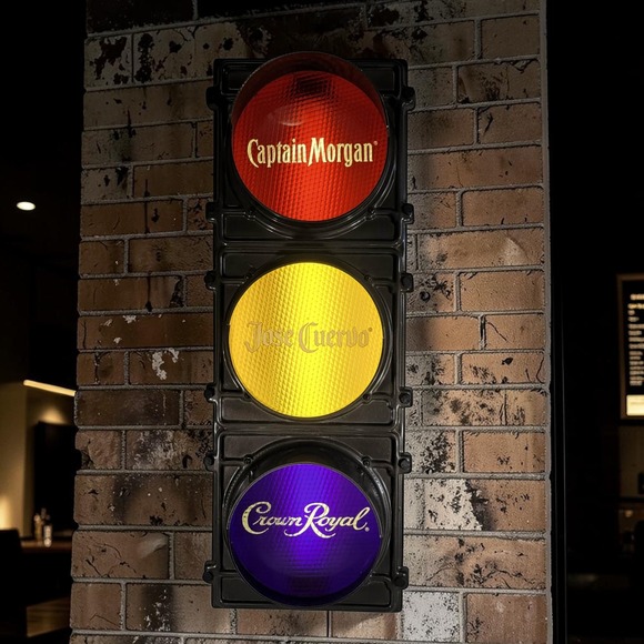 Diageo Traffic Light Bar Sign Captain Morgan Jose Cuervo Crown Royal Man Cave